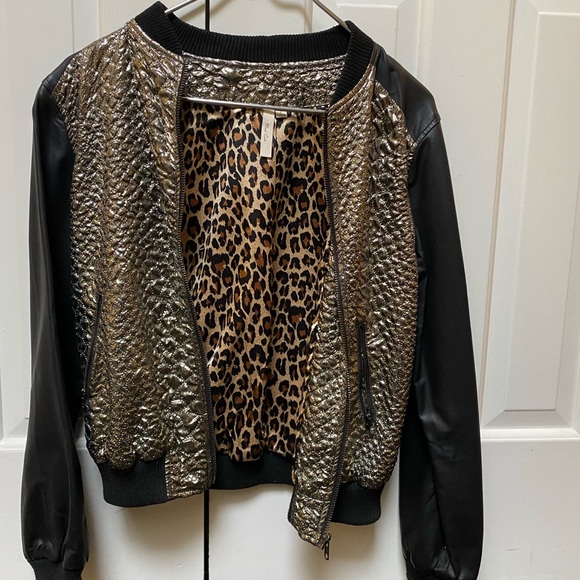 Metallic faux-leather bomber - Picture 4 of 4